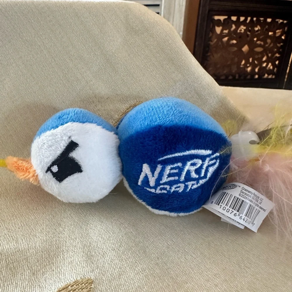 Nerf Cat Duck Launcher Plush Toy with Feather Bell & Launching Loop.
